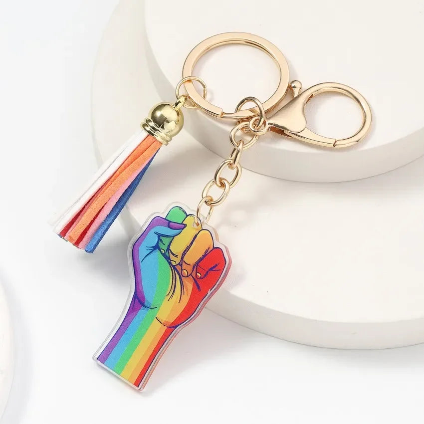 Gay Pride Flag Keychain