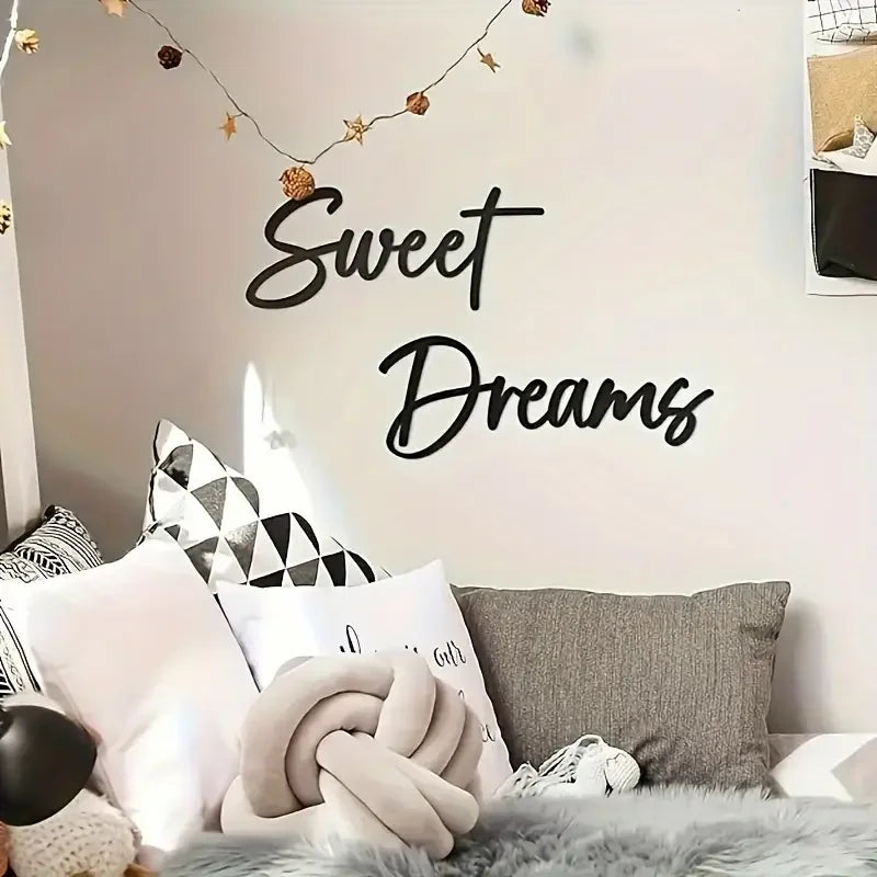 Bohemian Style Black Metal Sweet Dream Wall Logo