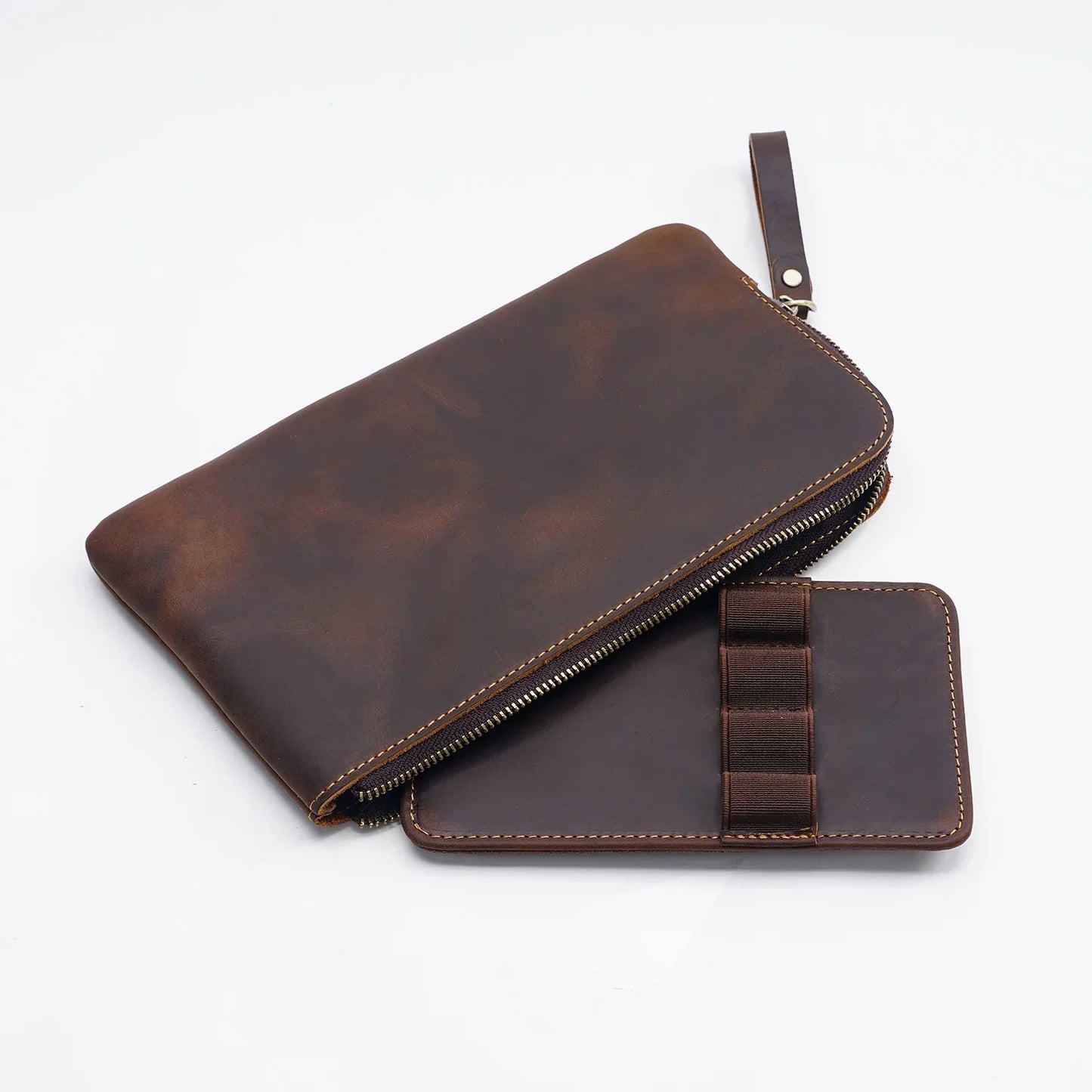 Leather Zipper Pen Case