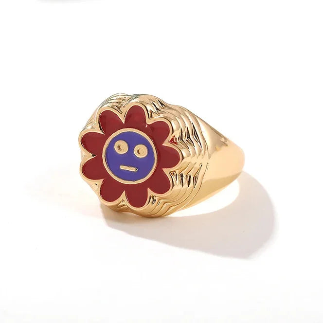 Aesthetic Colorful Eyes Love Heart Rings