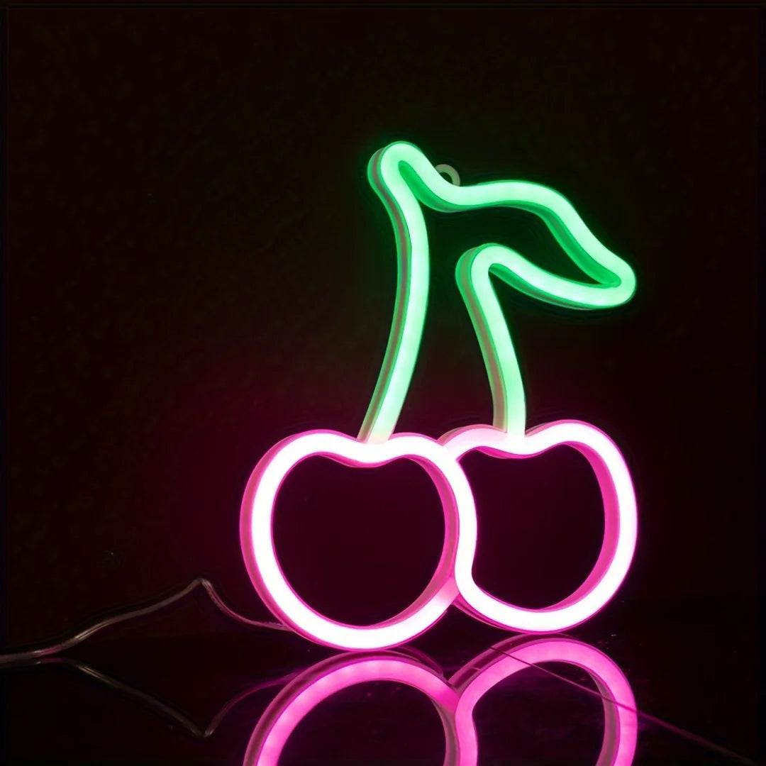 Cherry-Shaped Cute Neon Sign