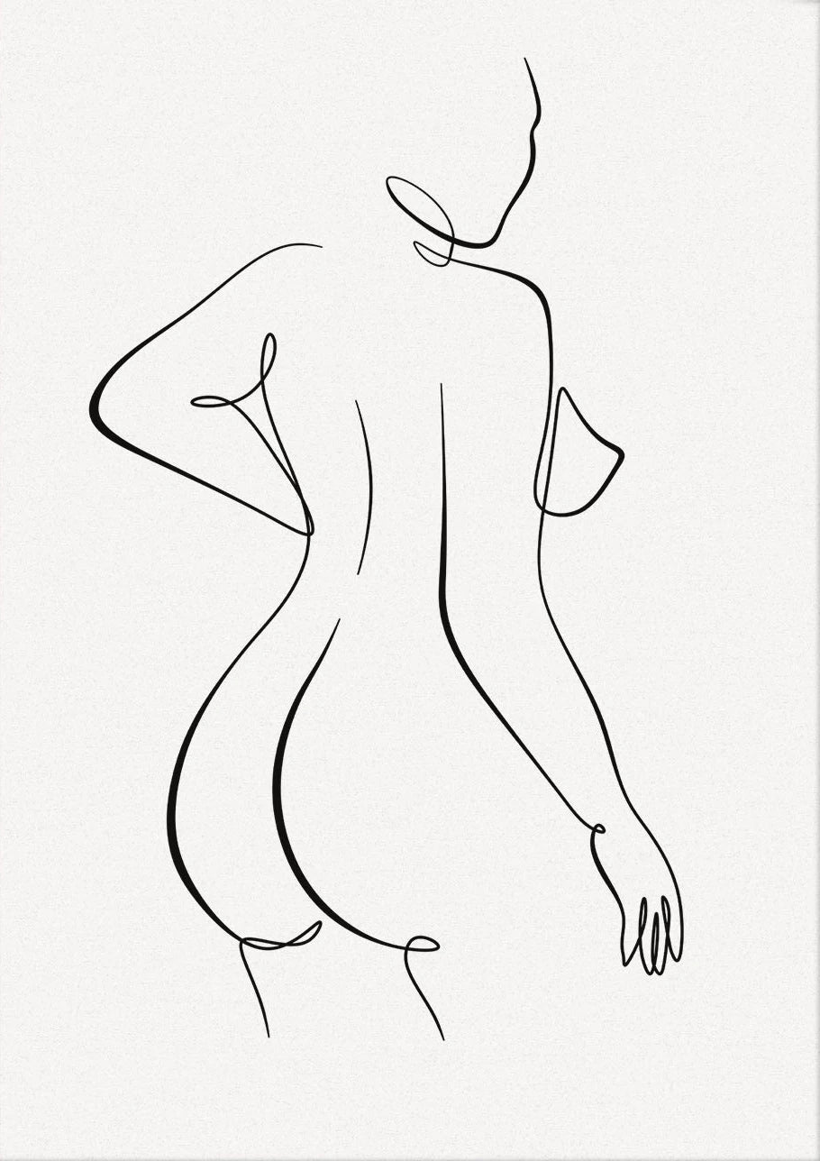 Minimalist Poster Woman Body Line Print Canvas