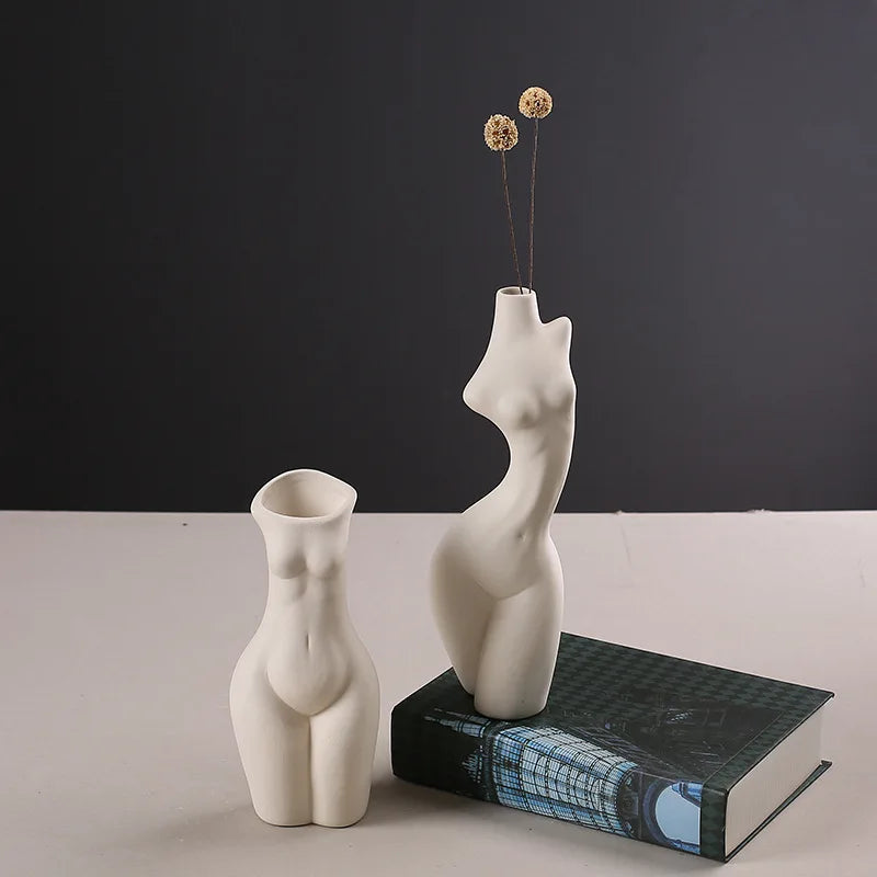 Handmade women decorative ceramic vase