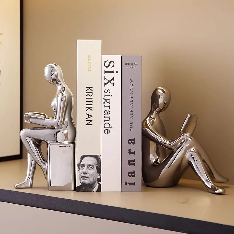 Abstract character statue bookend ceramic ornaments,living room study room Home decoration,bear dinosaur bookend,Birthday gifts