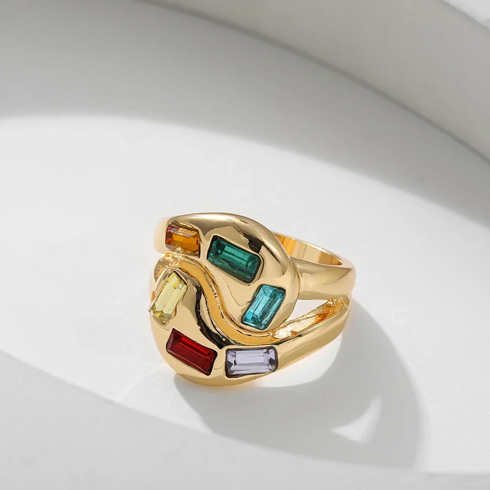 Aesthetic Colorful Eyes Love Heart Rings