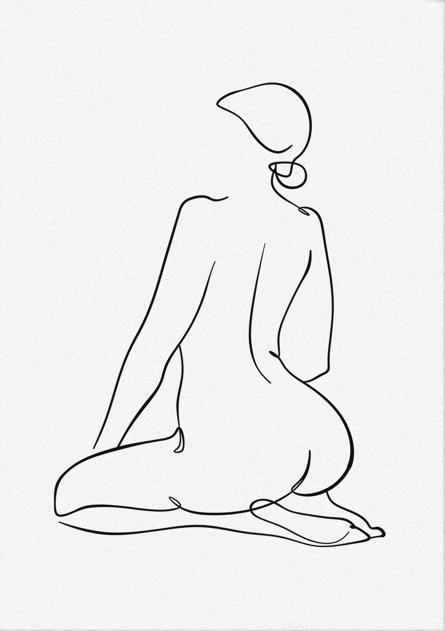 Minimalist Poster Woman Body Line Print Canvas