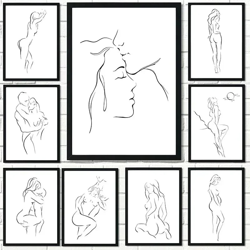 Minimalist Couple Wall Art Canvas
