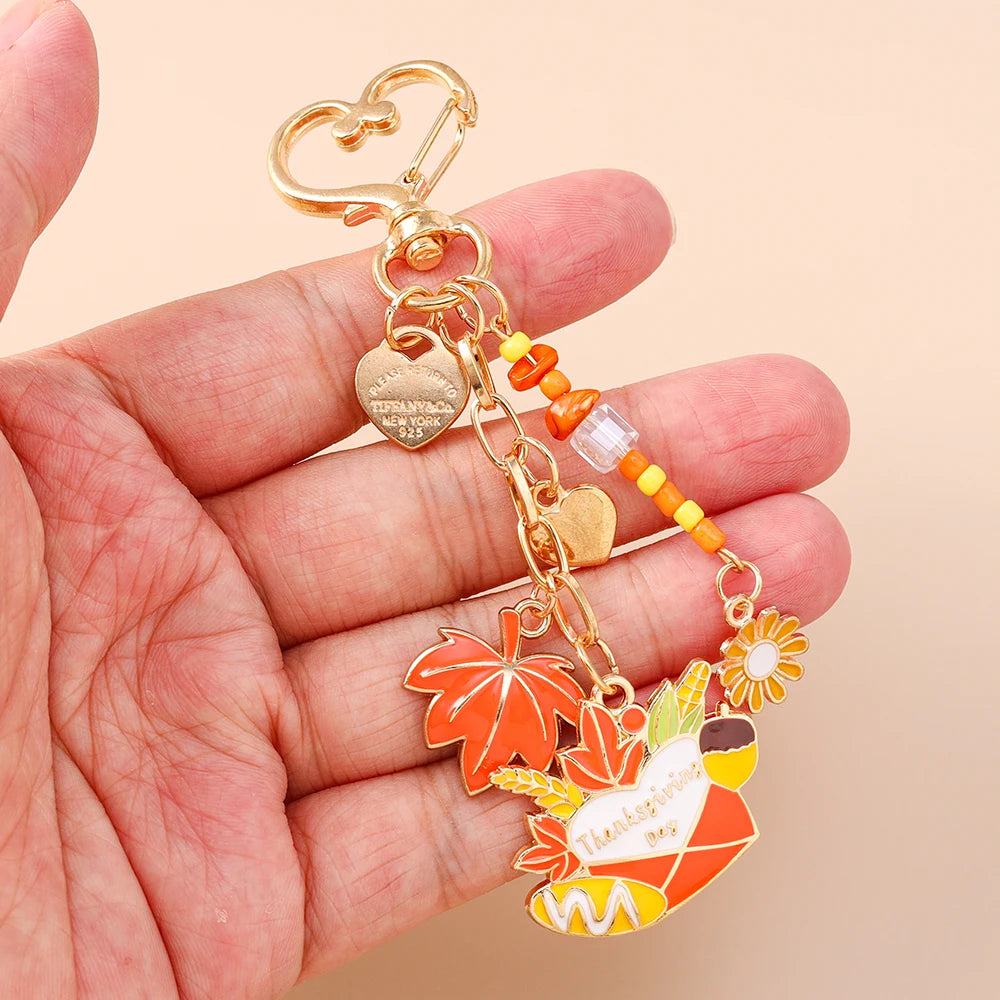 Mushroom Pumpkin Key Ring