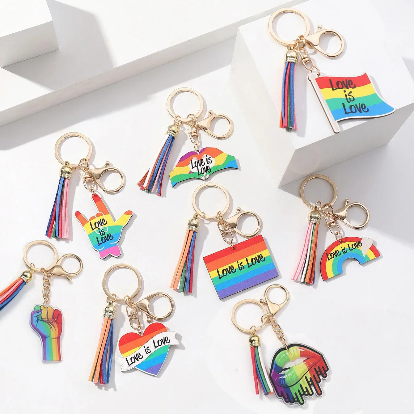 Gay Pride Flag Keychain