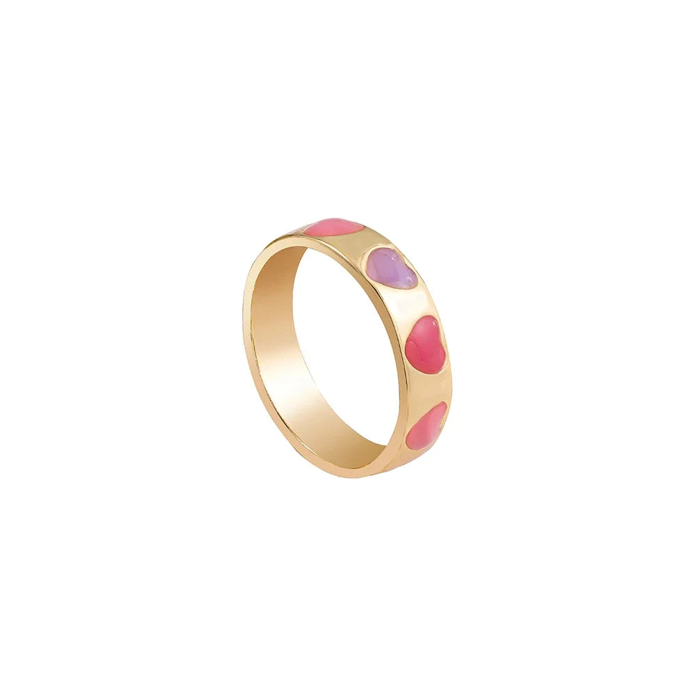 Aesthetic Colorful Eyes Love Heart Rings
