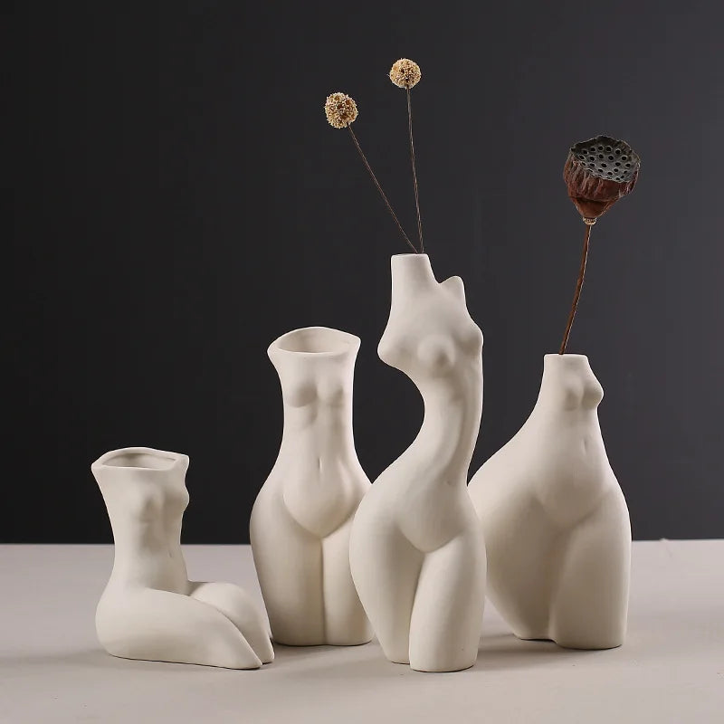 Handmade women decorative ceramic vase