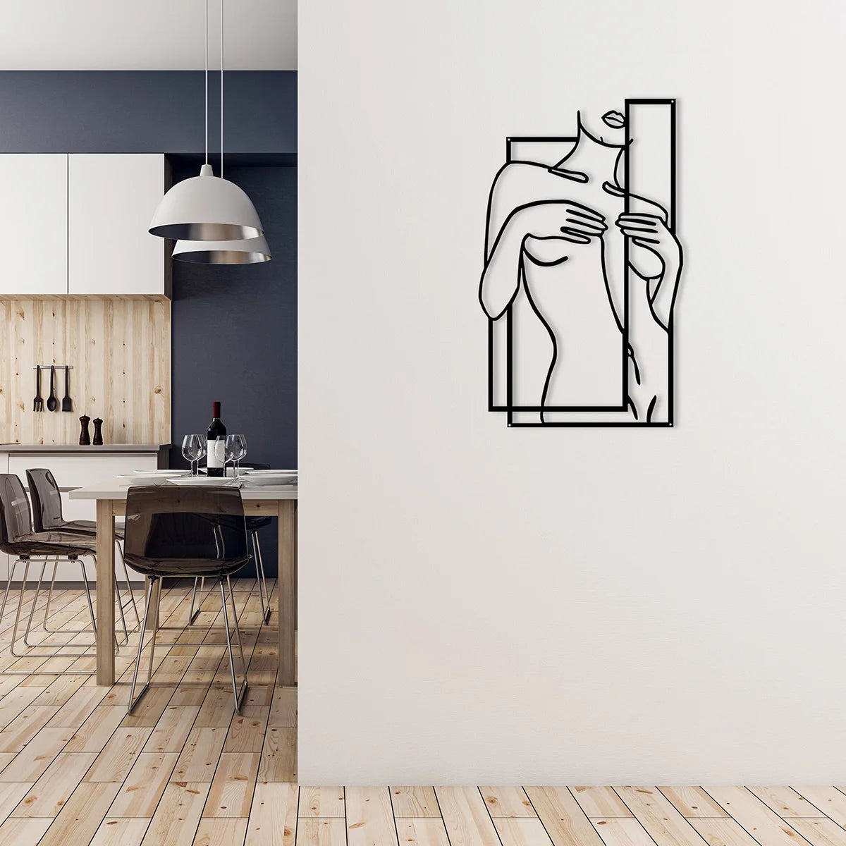 Female Human Body Metal Mural