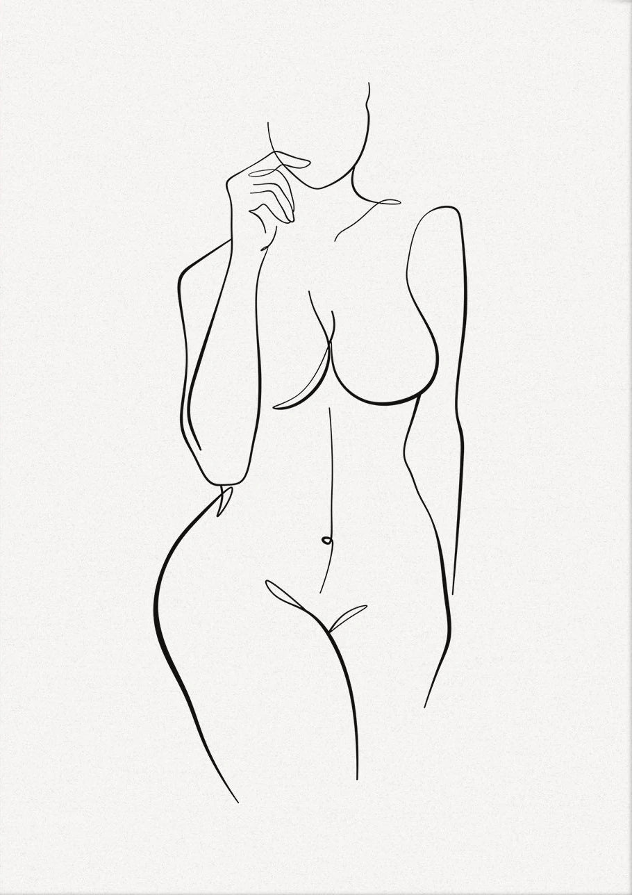 Minimalist Poster Woman Body Line Print Canvas