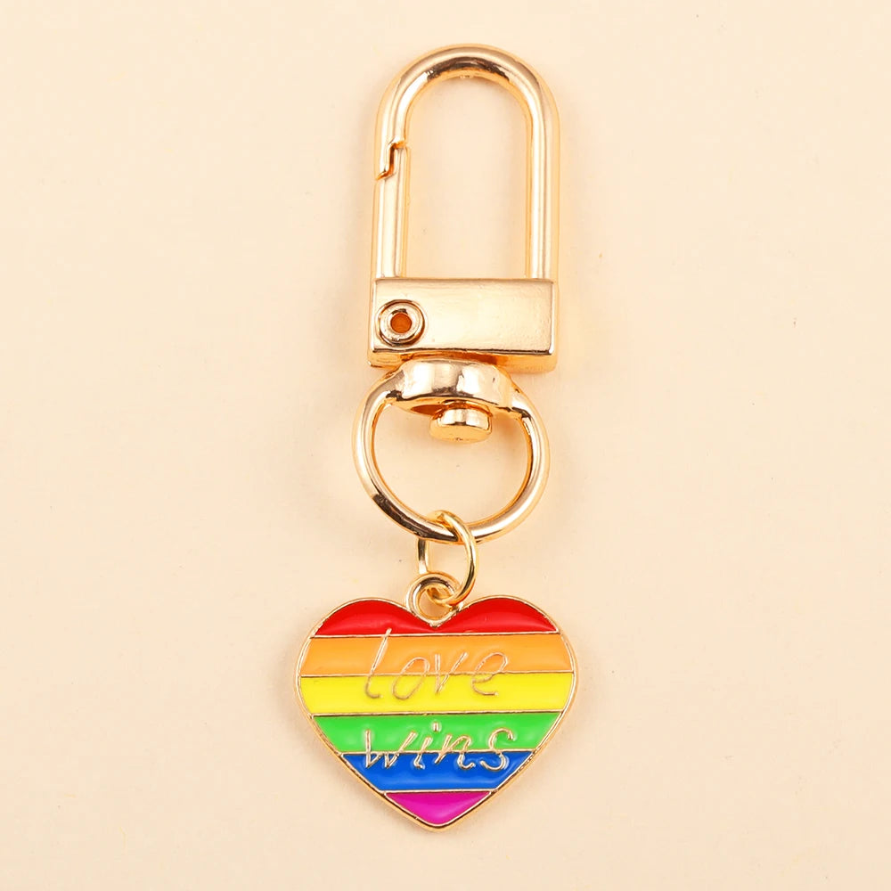 2 x LGBT Love Wins Colourful Rainbow Keychain