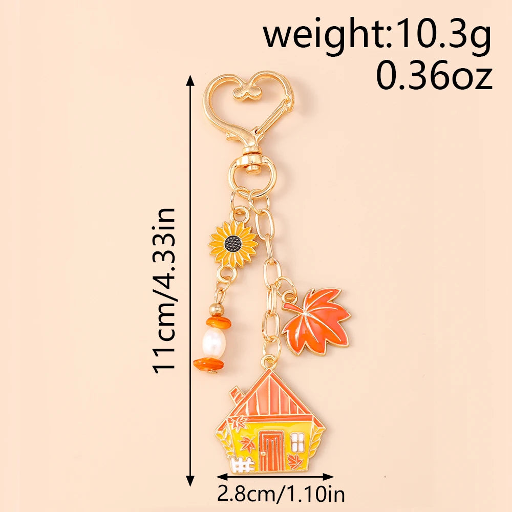 Mushroom Pumpkin Key Ring