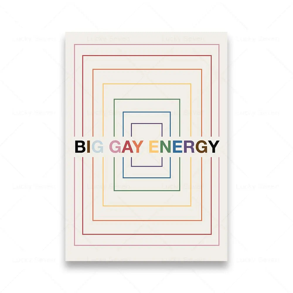 Subtle Pride Office Decor LGBTQ Gift Lesbians Gays Wall Art Canvas Painting Posters Prints Abstract Pictures Living Room Decor