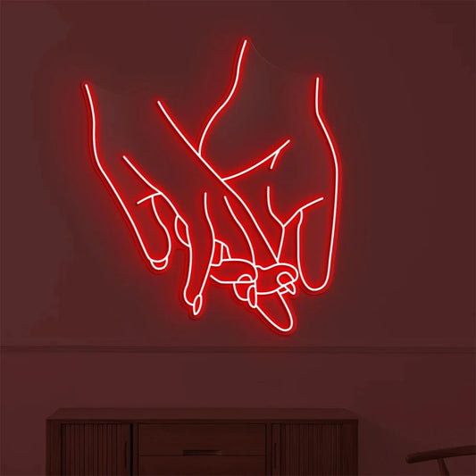 Holding Hands Neon Sign