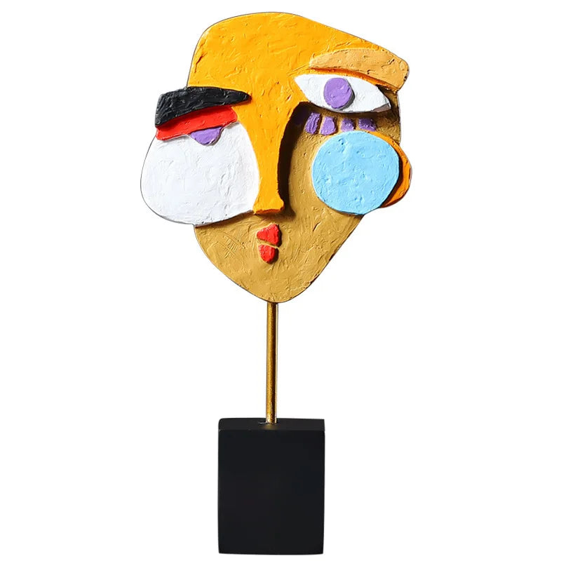 Sculptures Abstract Statue Ornaments Home Decor Modern Figurines For Interior Face Art Nordic Living Room Desktop Crafts Gift