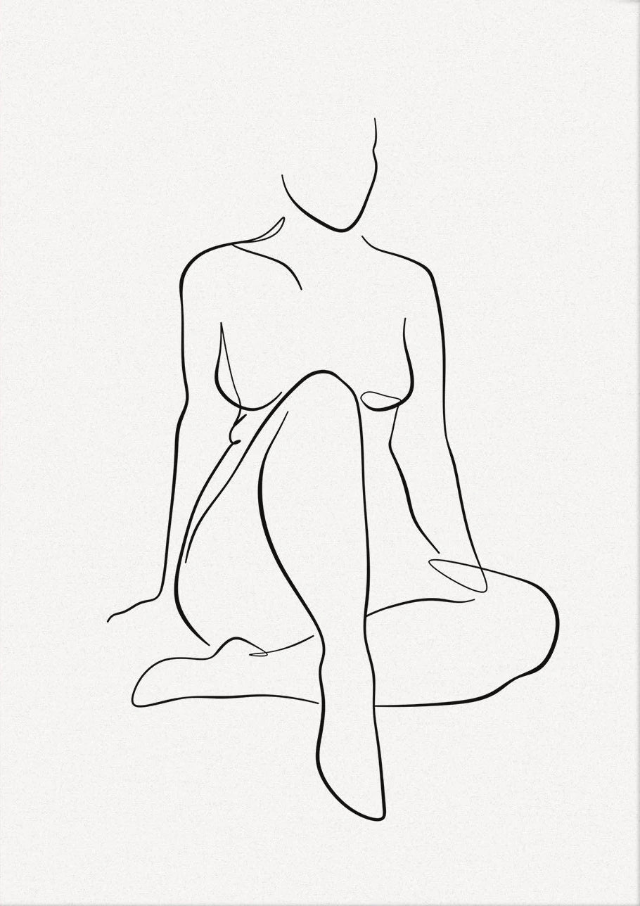 Minimalist Poster Woman Body Line Print Canvas