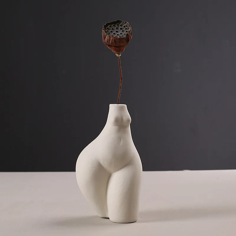 Handmade women decorative ceramic vase