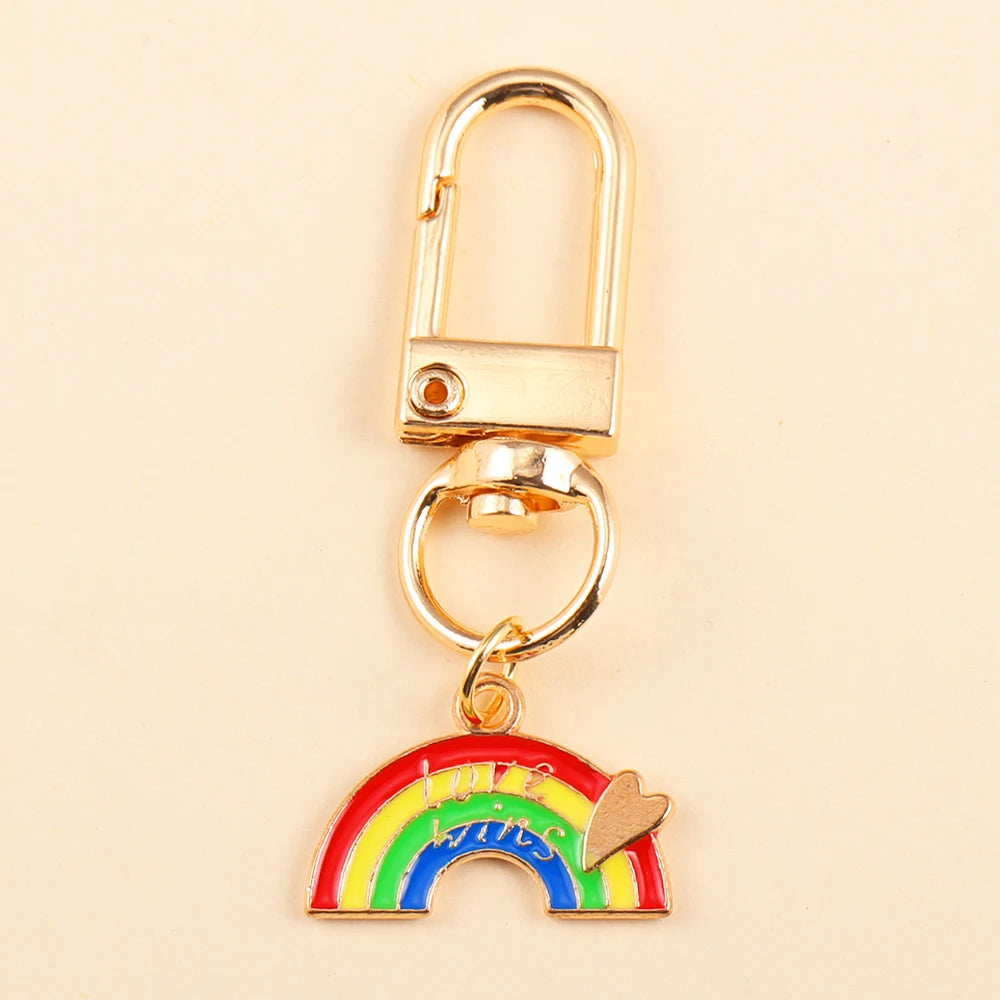 2 x LGBT Love Wins Colourful Rainbow Keychain