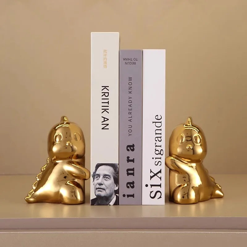 Abstract character statue bookend ceramic ornaments,living room study room Home decoration,bear dinosaur bookend,Birthday gifts