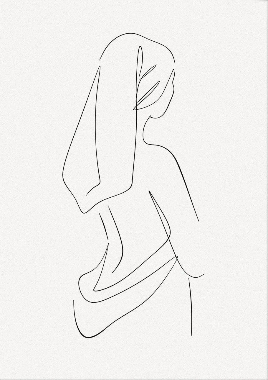 Minimalist Poster Woman Body Line Print Canvas