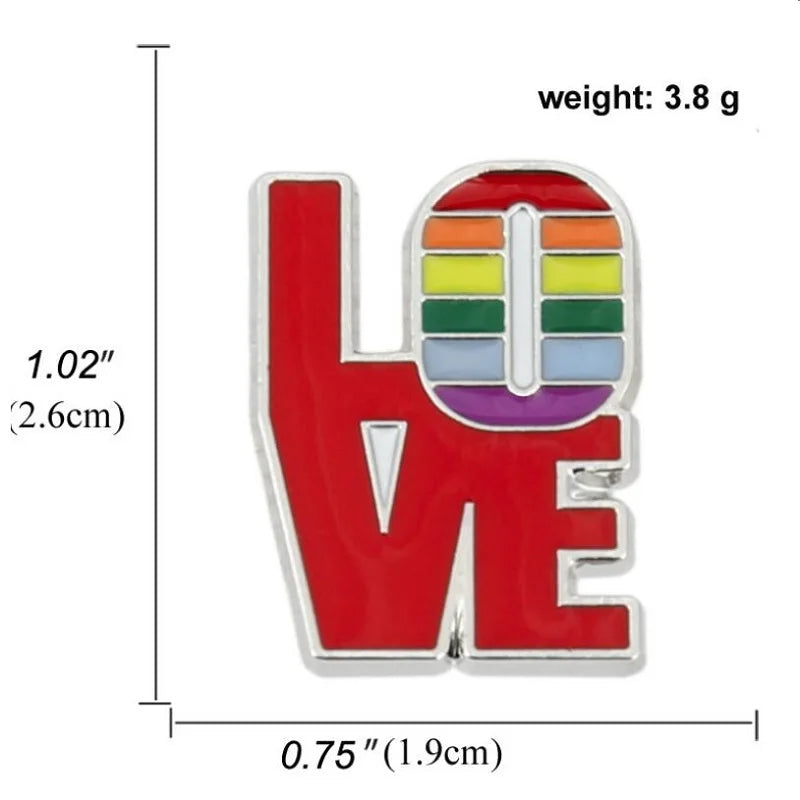 Metal LGBTQ Rainbow Pin Badge Creative Lesbian Gay Flag Pins Queer Jewelry