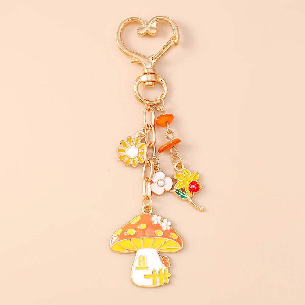 Mushroom Pumpkin Key Ring