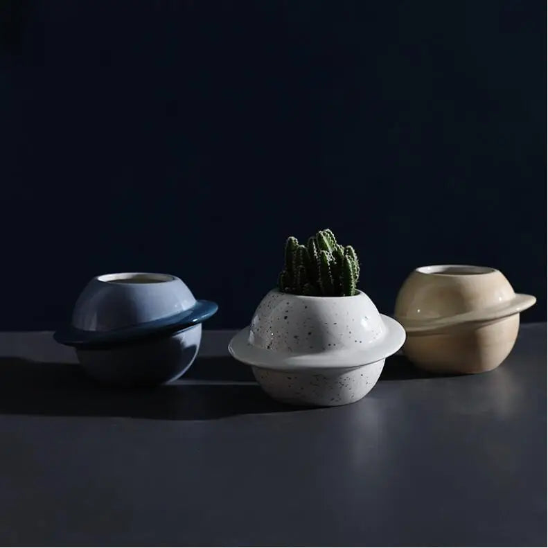 Planet Ceramic Succulent Pot