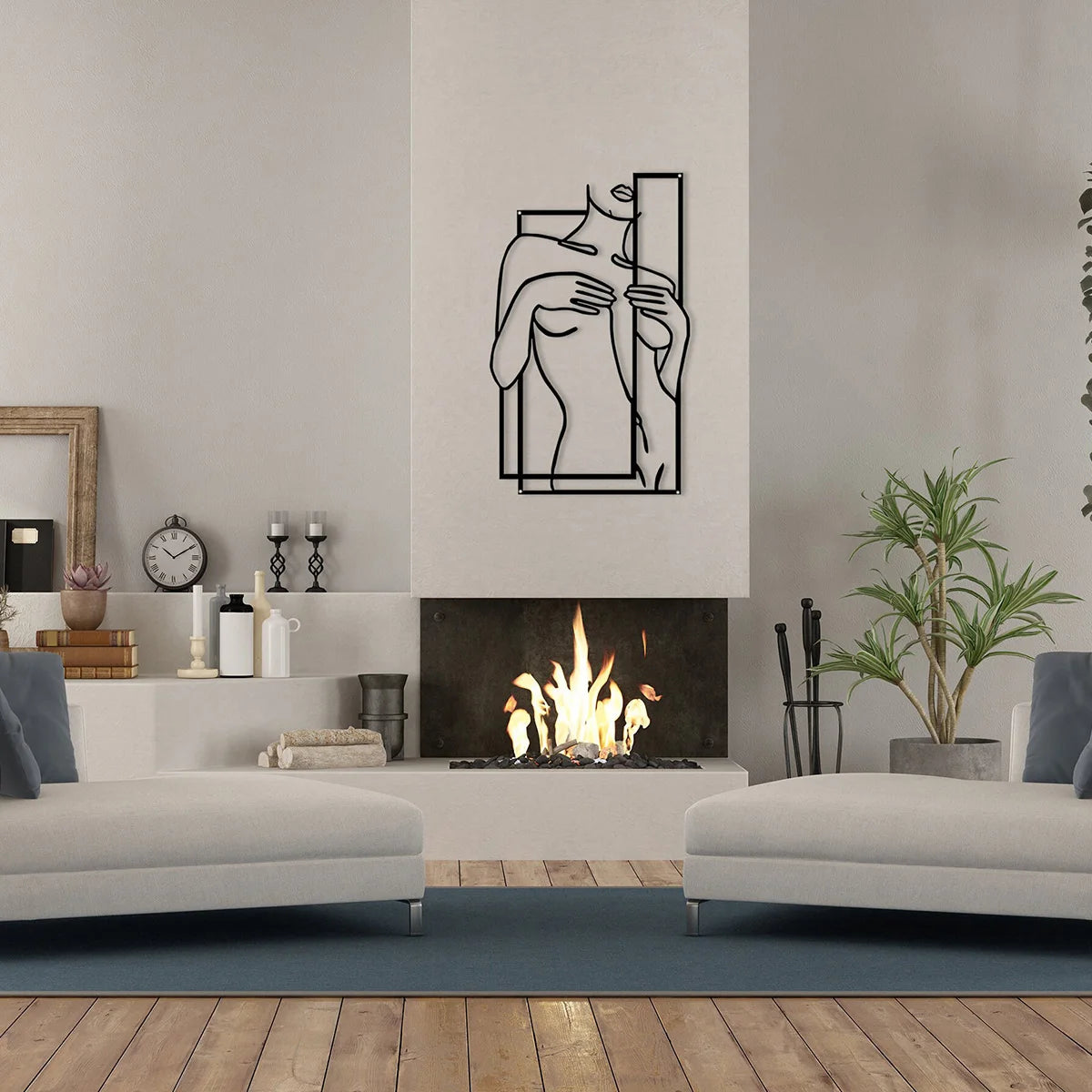 Female Human Body Metal Mural