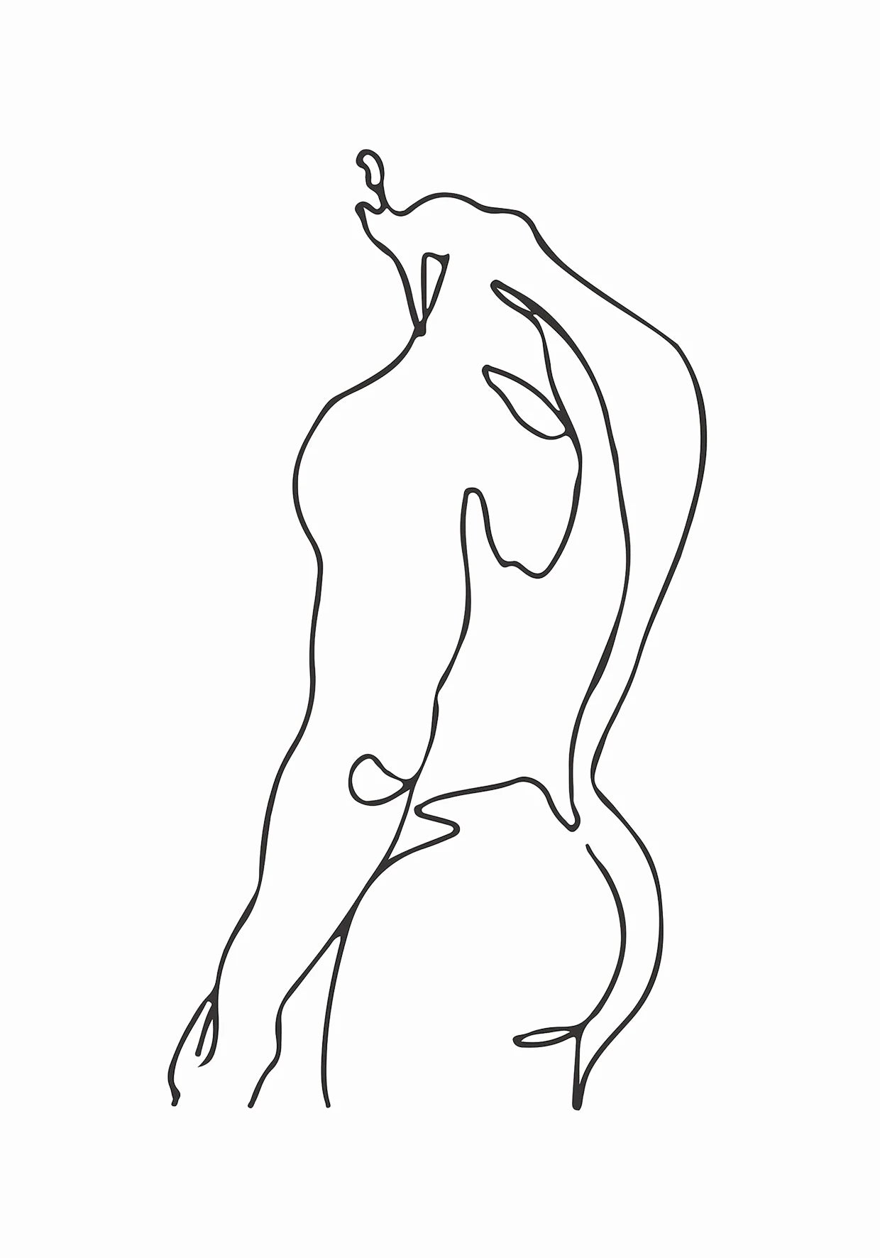 Abstract Men Body Canvas Poster Male Line Print