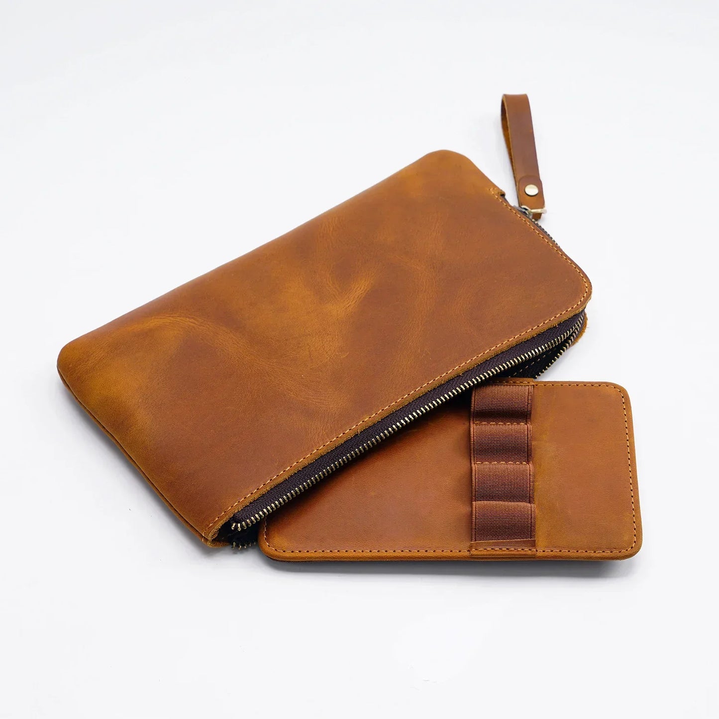 Leather Zipper Pen Case