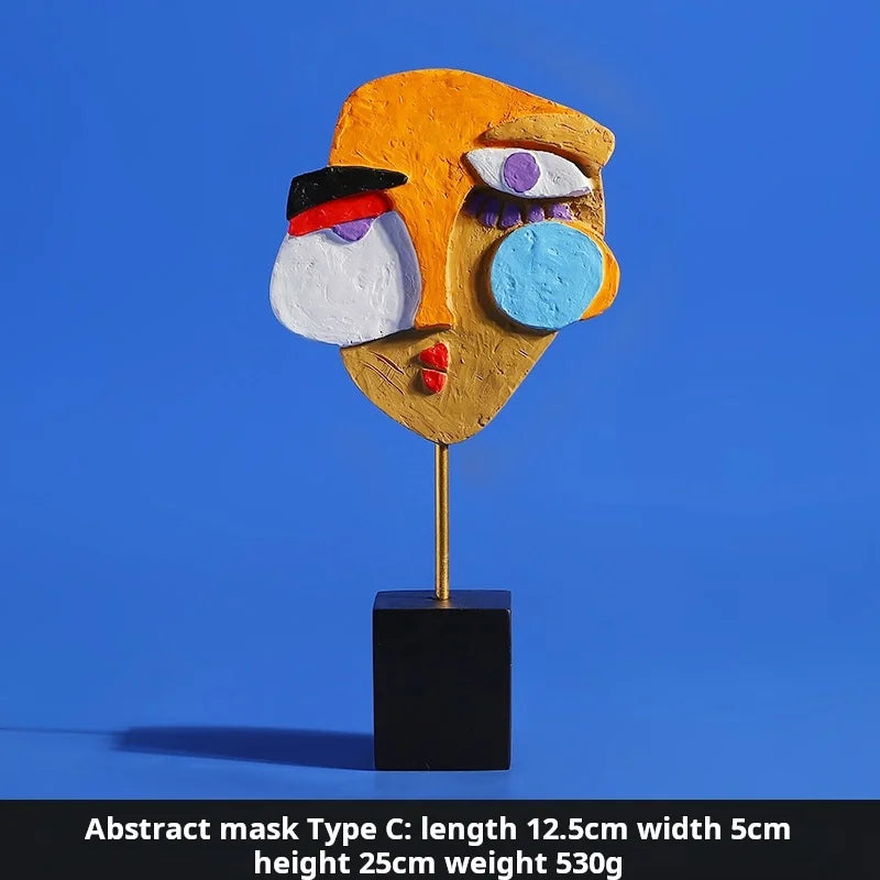Sculptures Abstract Statue Ornaments Home Decor Modern Figurines For Interior Face Art Nordic Living Room Desktop Crafts Gift