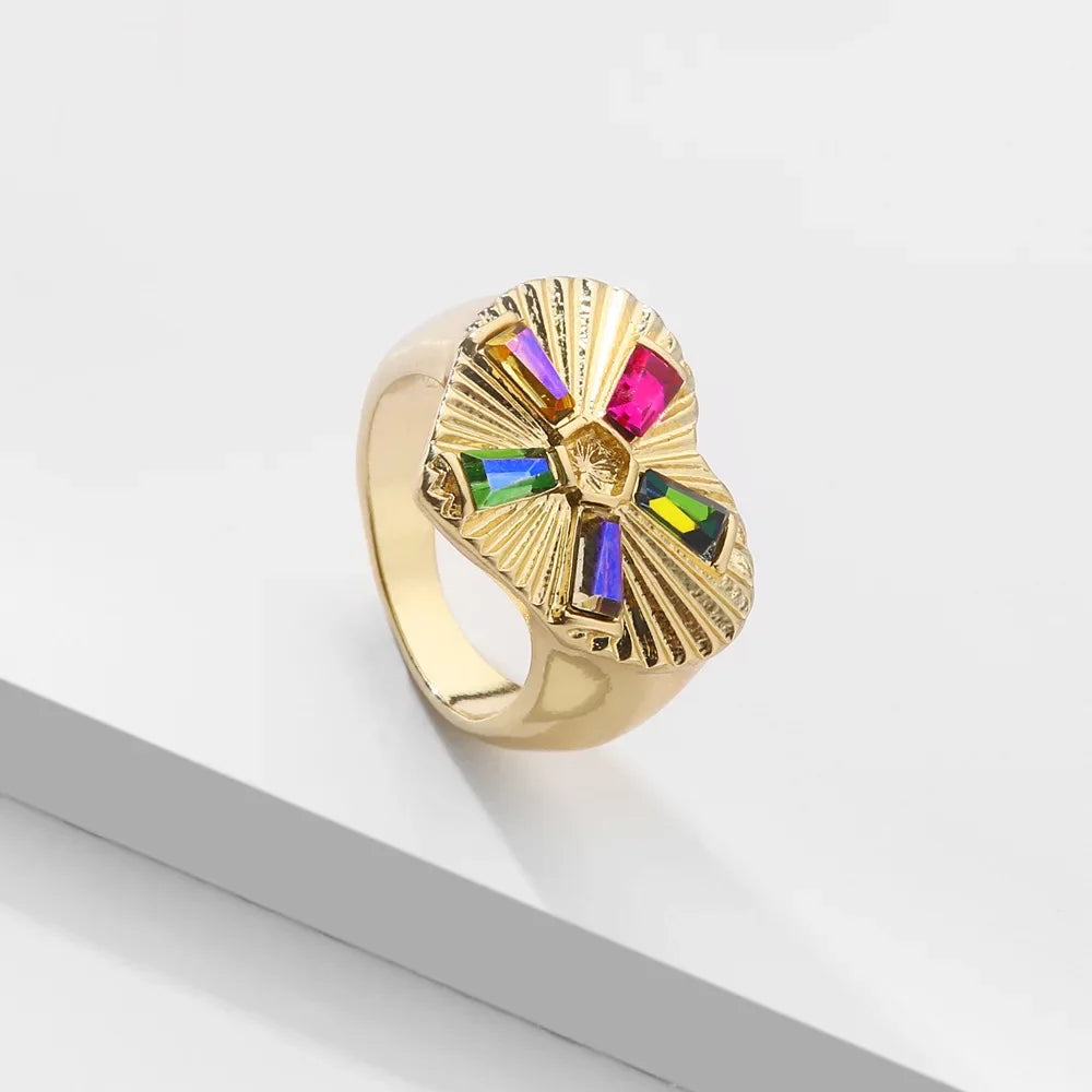 Aesthetic Colorful Eyes Love Heart Rings