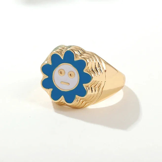 Aesthetic Colorful Eyes Love Heart Rings