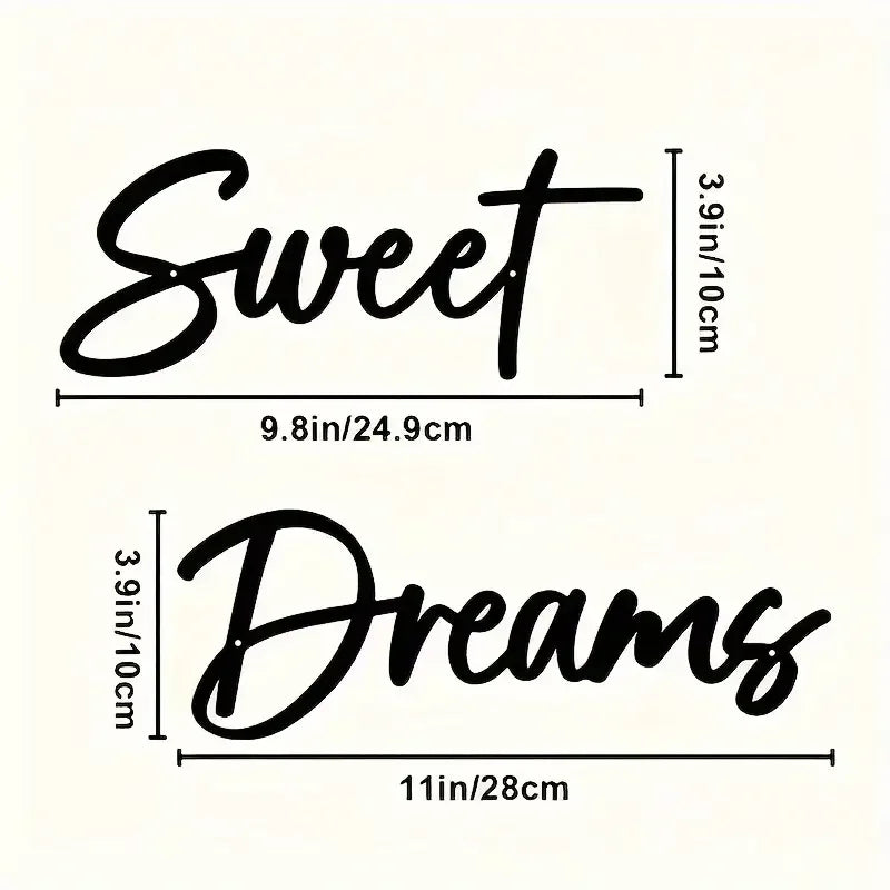 Bohemian Style Black Metal Sweet Dream Wall Logo
