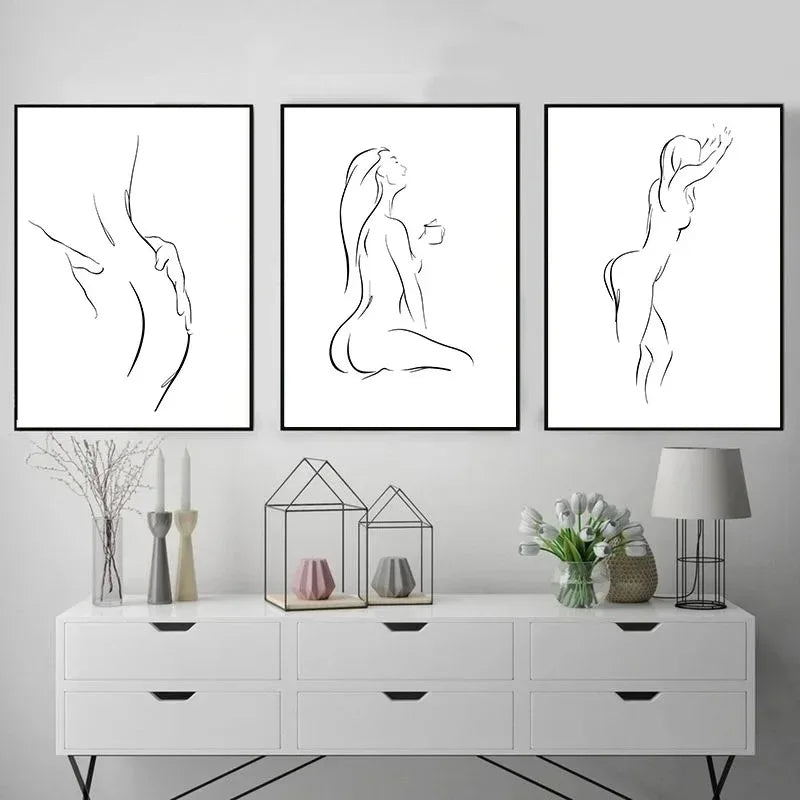 Minimalist Couple Wall Art Canvas