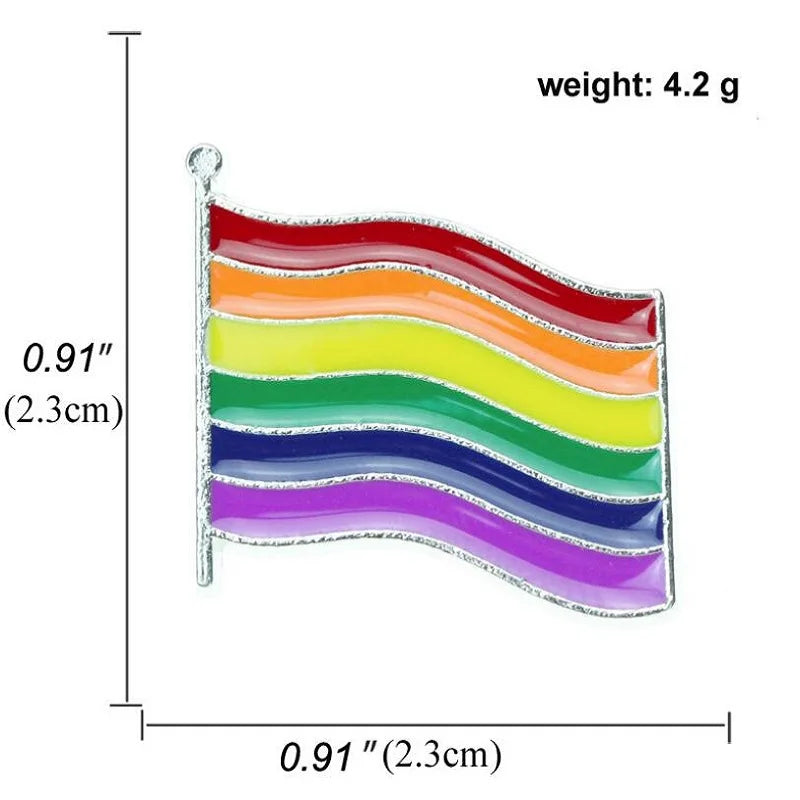 Metal LGBTQ Rainbow Pin Badge Creative Lesbian Gay Flag Pins Queer Jewelry