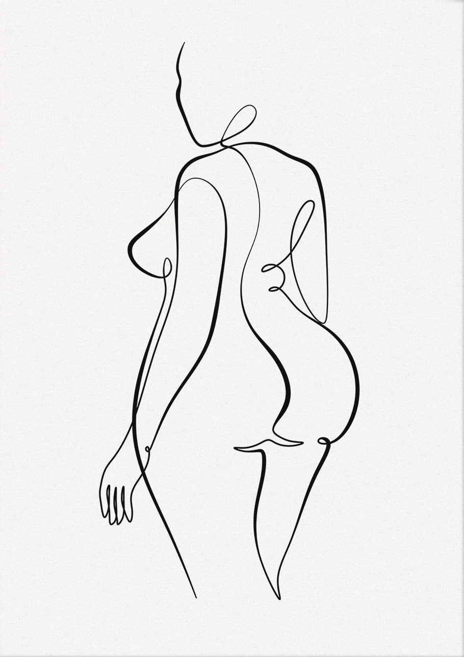 Minimalist Poster Woman Body Line Print Canvas