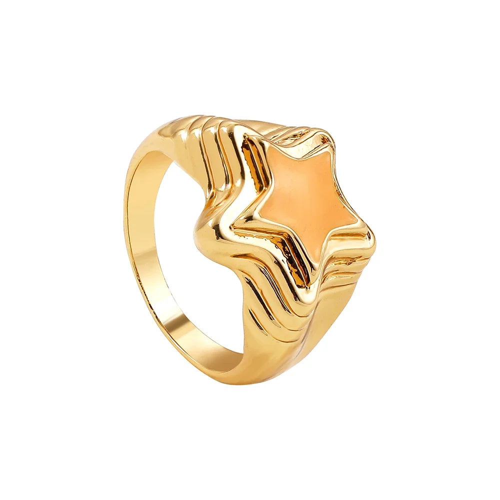Aesthetic Colorful Eyes Love Heart Rings