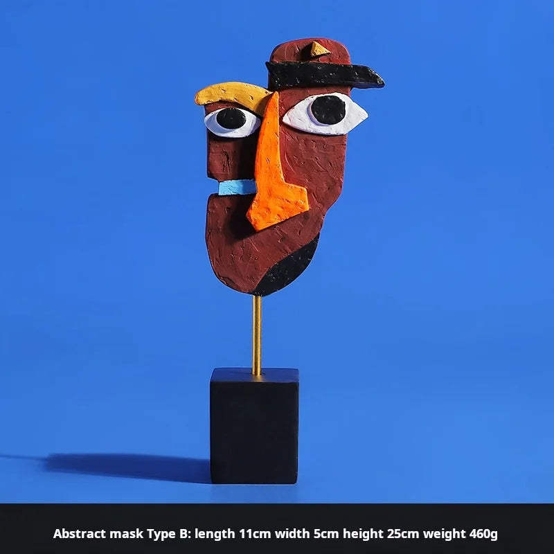 Sculptures Abstract Statue Ornaments Home Decor Modern Figurines For Interior Face Art Nordic Living Room Desktop Crafts Gift