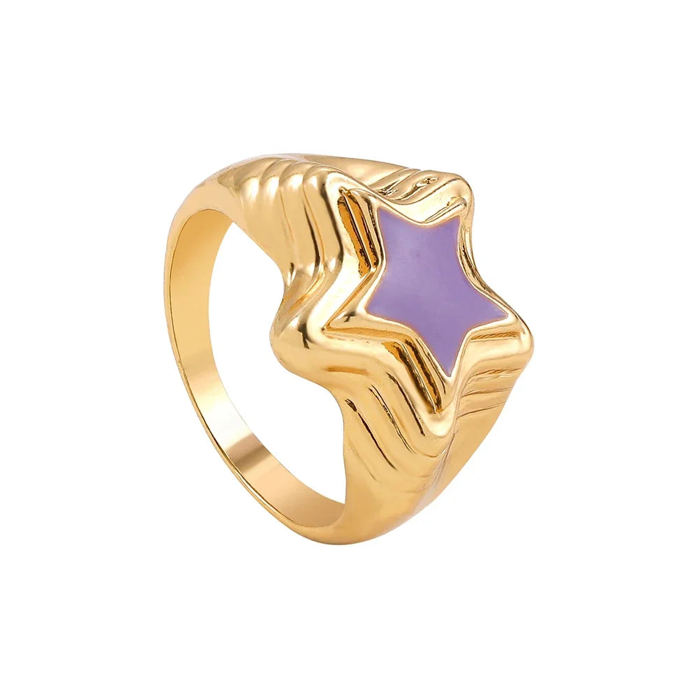 Aesthetic Colorful Eyes Love Heart Rings