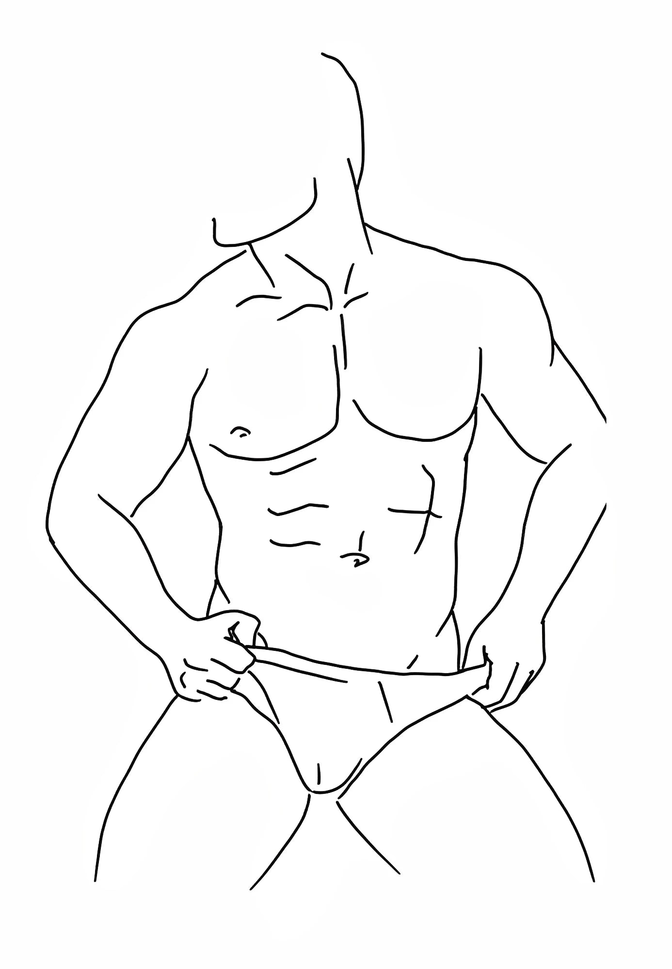 Abstract Men Body Canvas Poster Male Line Print