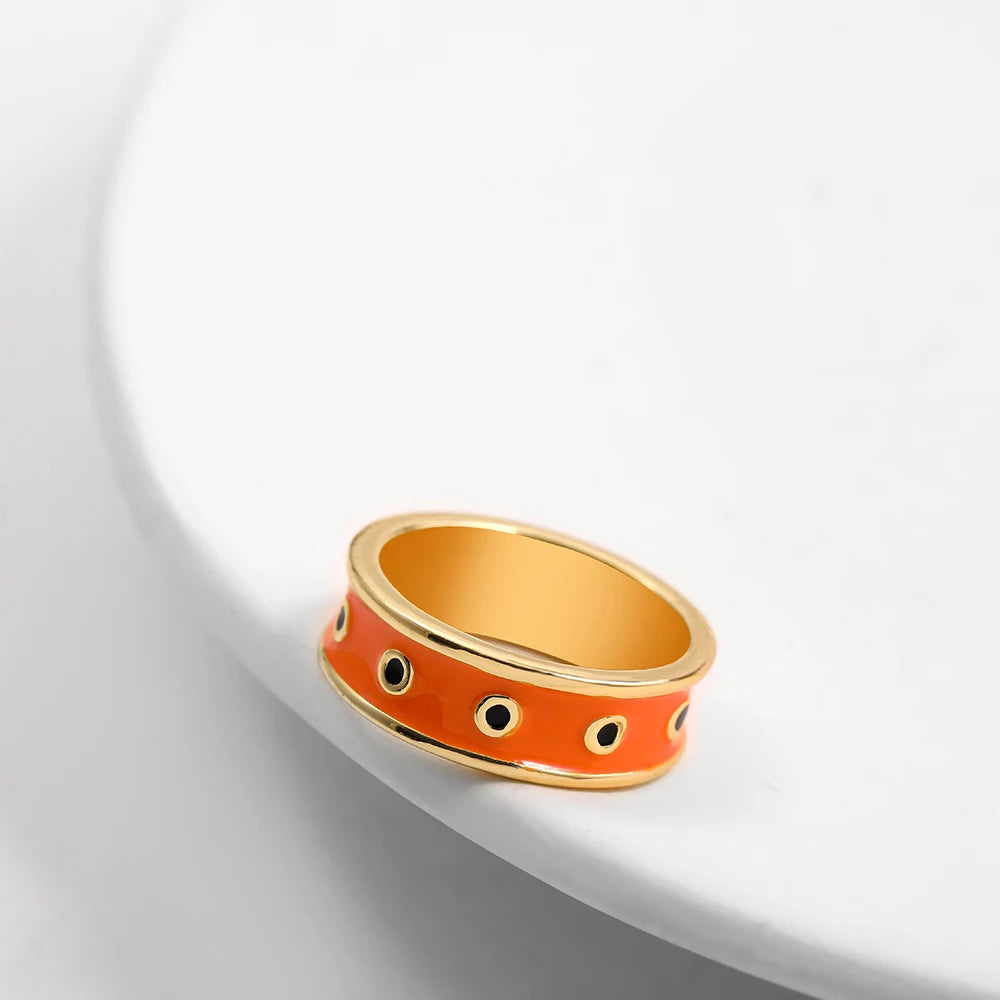 Aesthetic Colorful Eyes Love Heart Rings