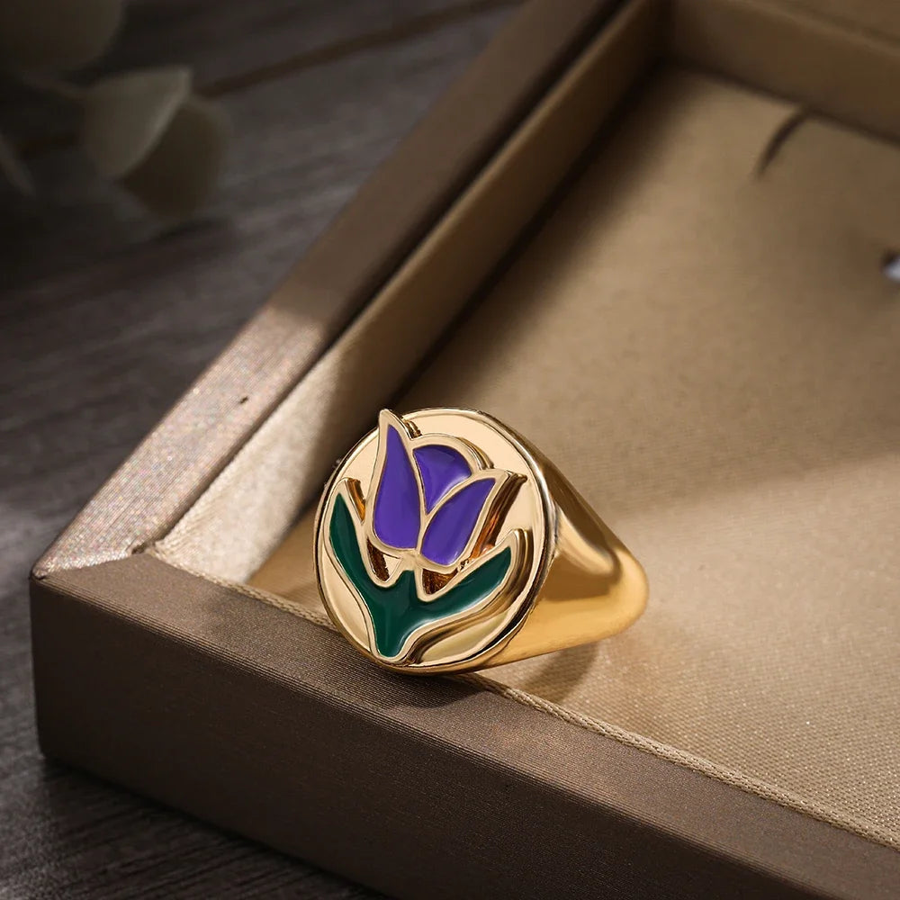 Aesthetic Colorful Eyes Love Heart Rings