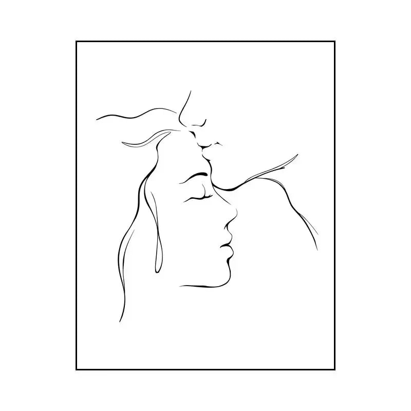 Minimalist Couple Wall Art Canvas
