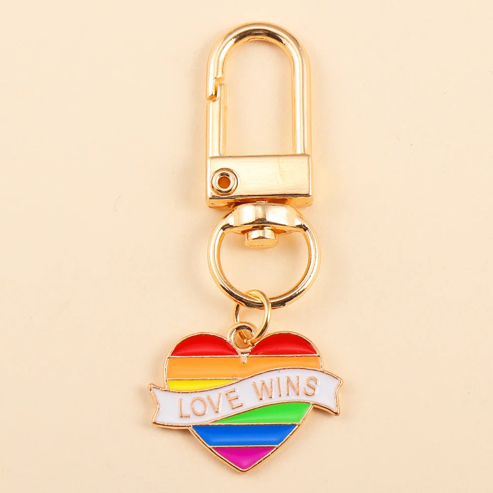 2 x LGBT Love Wins Colourful Rainbow Keychain