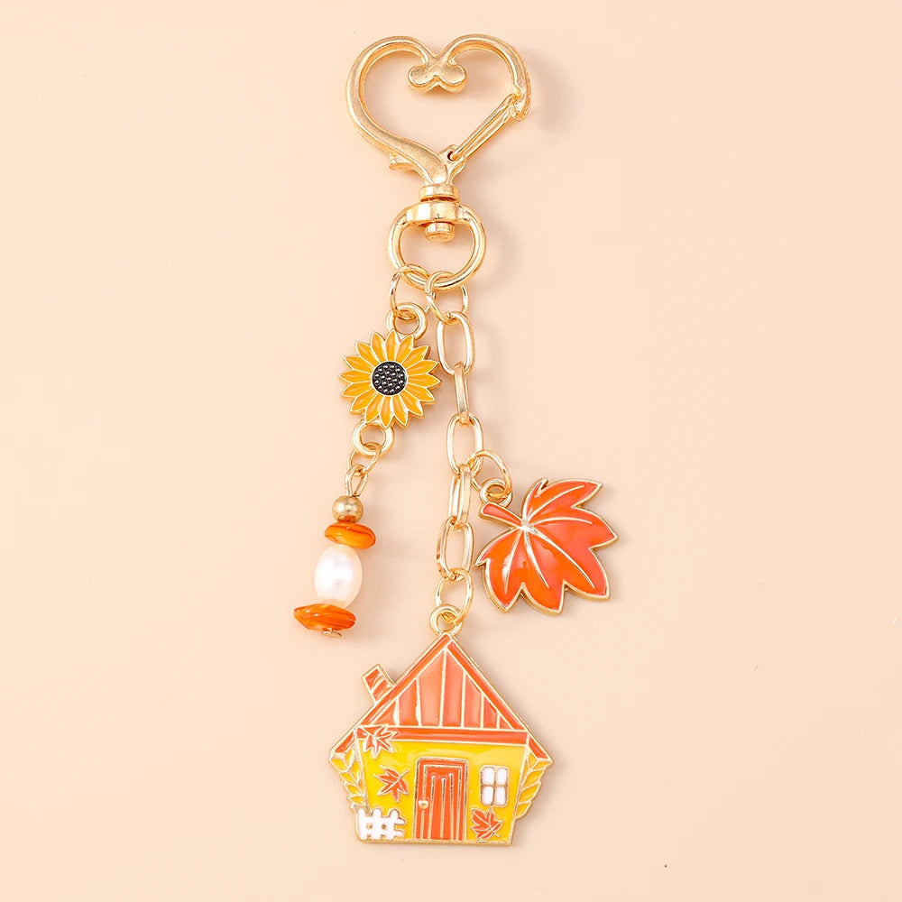 Mushroom Pumpkin Key Ring