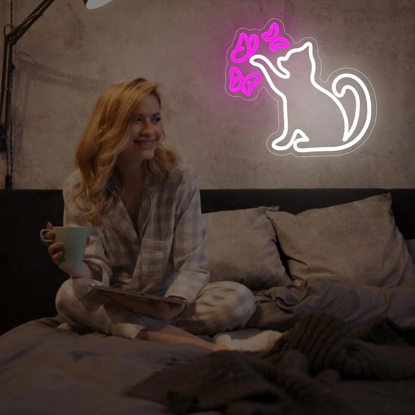 Cat Butterfly Neon Sign